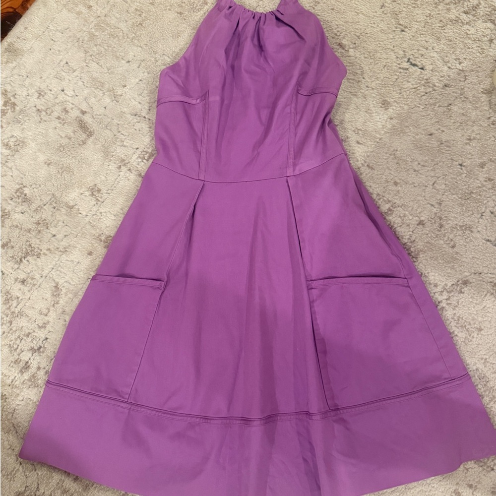 Jessica Simpson Purple Halter A-line Midi Dress